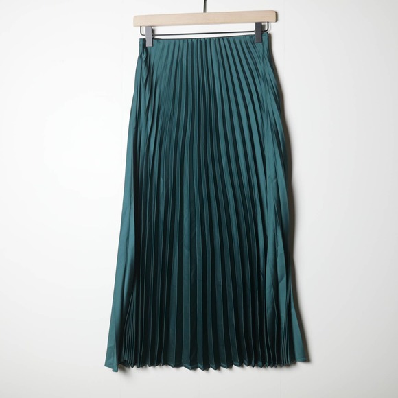 Zara Dresses & Skirts - Zara Teal Knife Pleated Midi Skirt